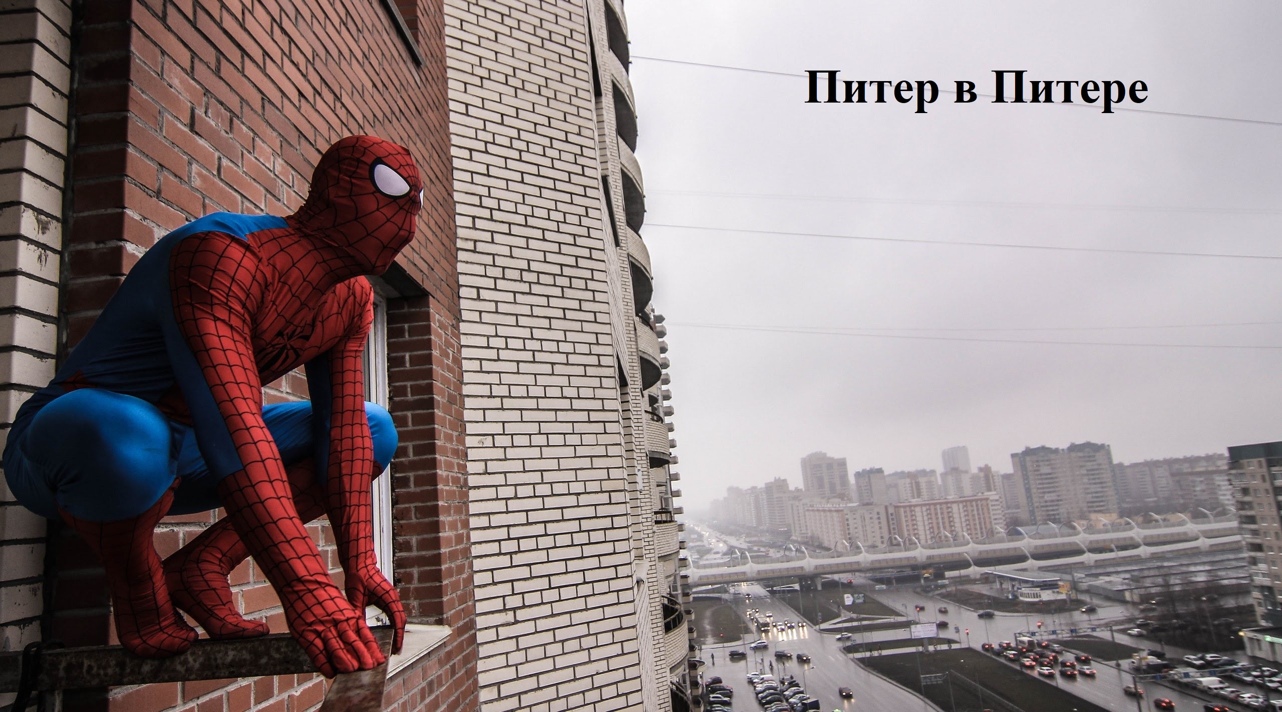 Человек паук лазит по стенам