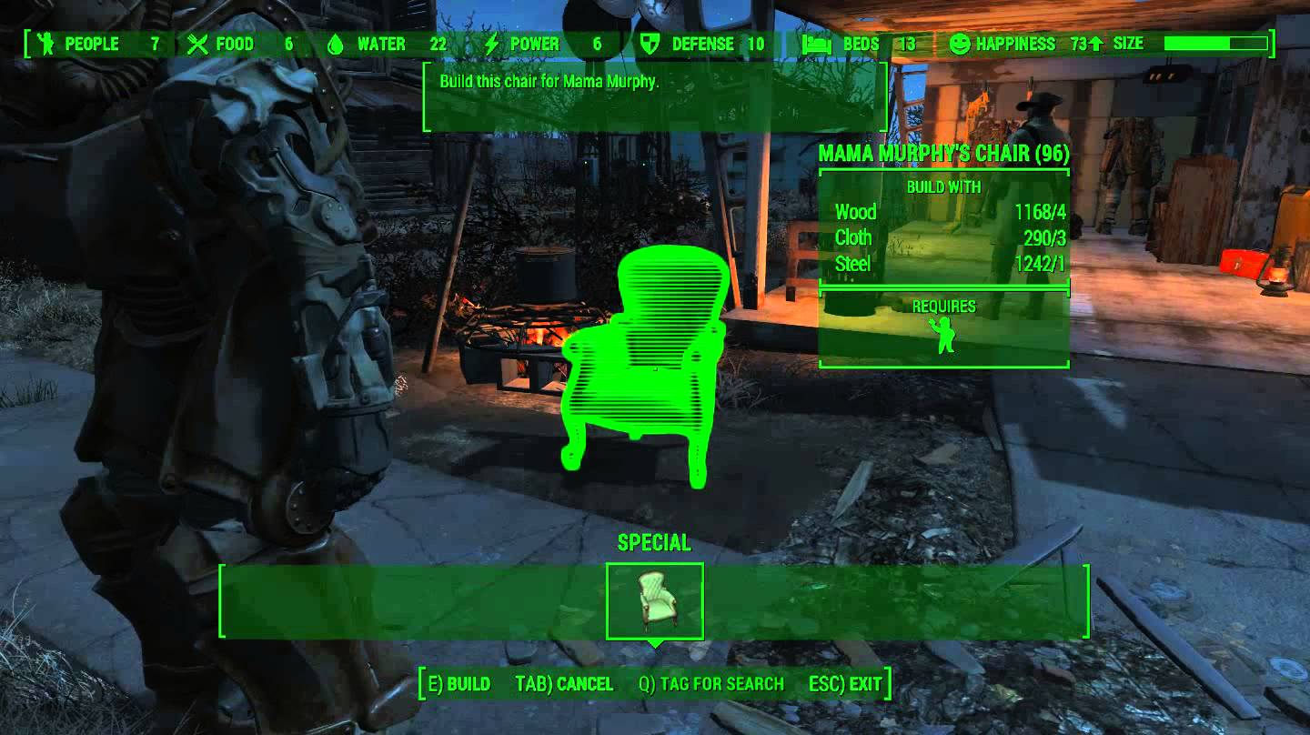 Fallout 4 как смастерить стул для матушки мерфи фото 1