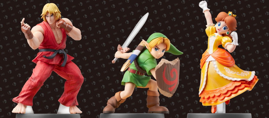 Фигурки-amiibo принцессы Дейзи, юного Линка и Кена из Street Fighter поступят в продажу в апреле